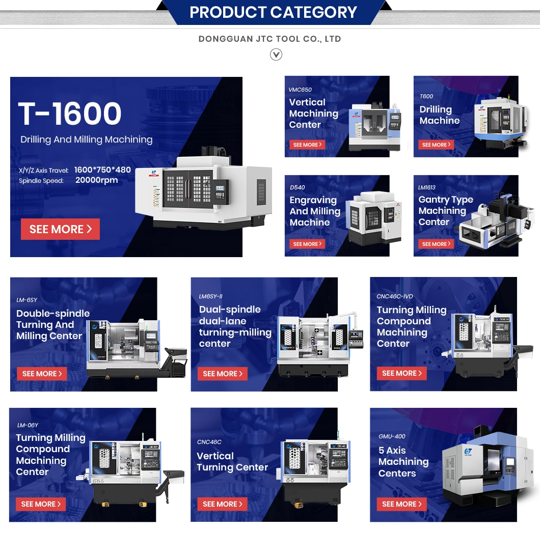 Jtc Tool Servo Electric Tapping Machine China CNC Turn Mill Machine Cypcut Control System T1600 Precision High Speed CNC Drilling Milling and Tapping Machine